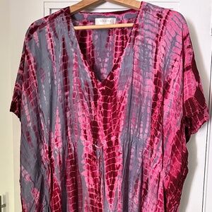 Sivana Fair Trade Tie-Dye Kaftan - One Size - Greyberry 🩷💜